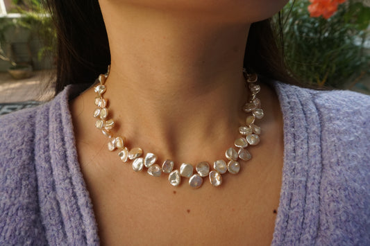 Ealisaid Pinky Fleur Freshwater Keshi Pearl Necklace