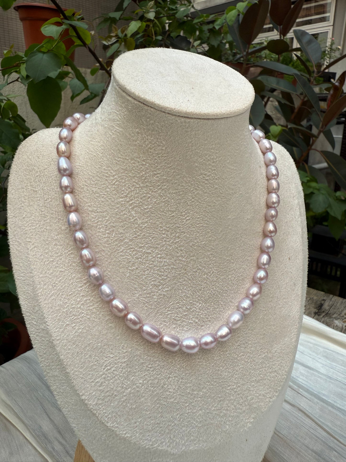 Eloisa 7-8mm Oval Freshwater Pearl Necklace - Light Pink