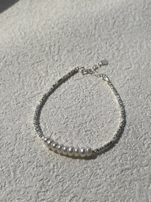 Eyre Freshwater Pearls With Sterling Silver Beads Bracelet