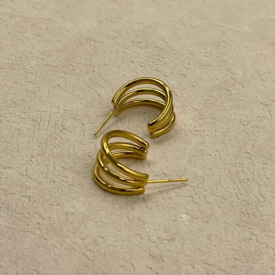 18k Gold Plated C Hoops Earrings - Gold