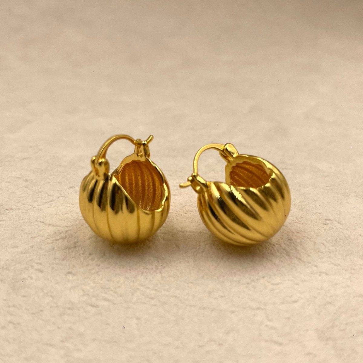 18k Gold Plated Huggies - Melon Shape