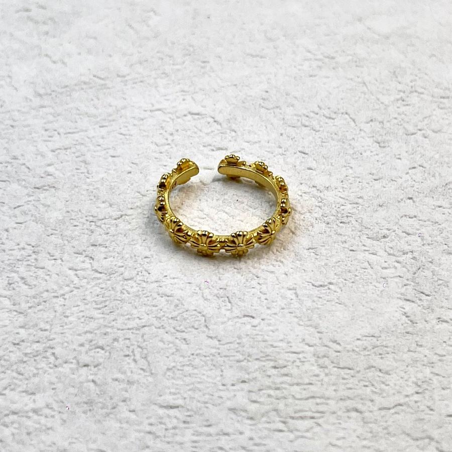 Eternity Flowers Gold Ring - 18k Gold Plated