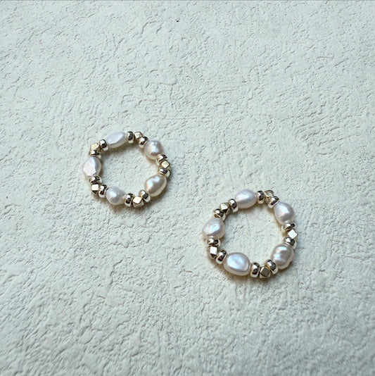 Elrica Freshwater Pearl With Sterling Silver Beads Ring