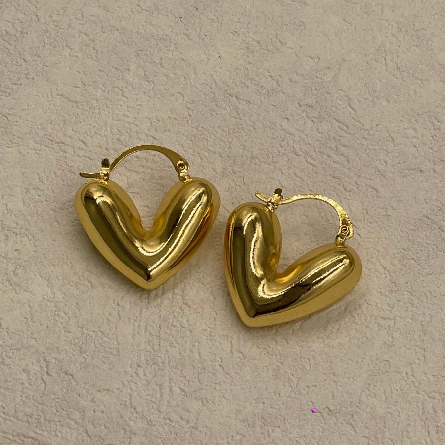 Details of Candy Statement Heart Shape Earrings - 18K Gold Plated