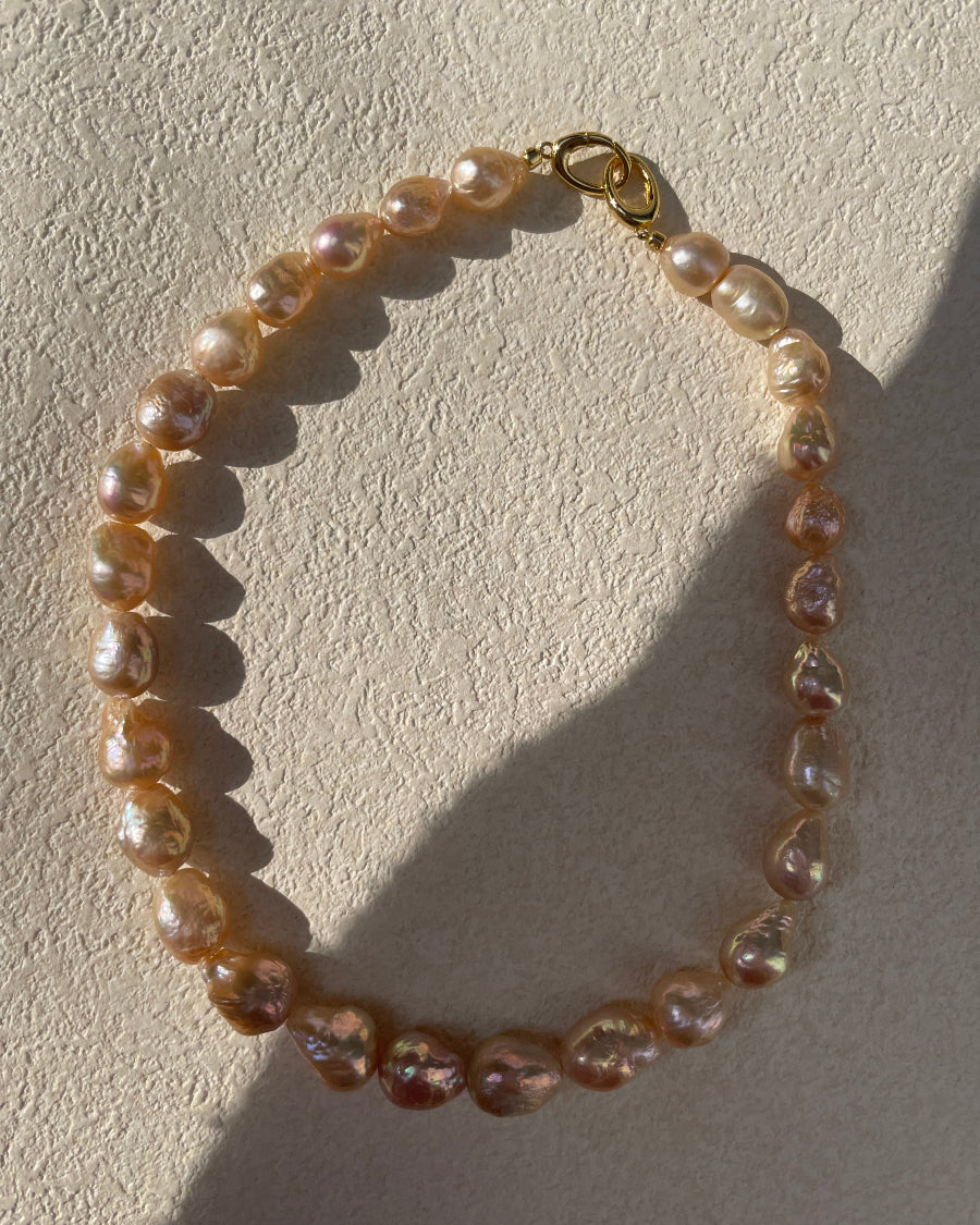 42cm, champaign gold color pearl statement strand