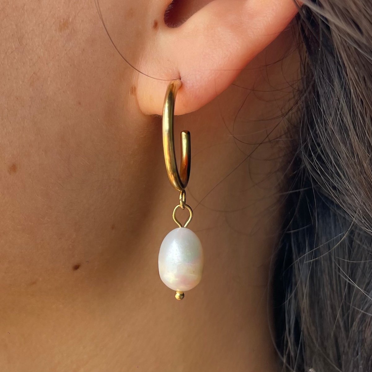 Chantal Freshwater Pearl Drop Earrings - 18K Gold Plated