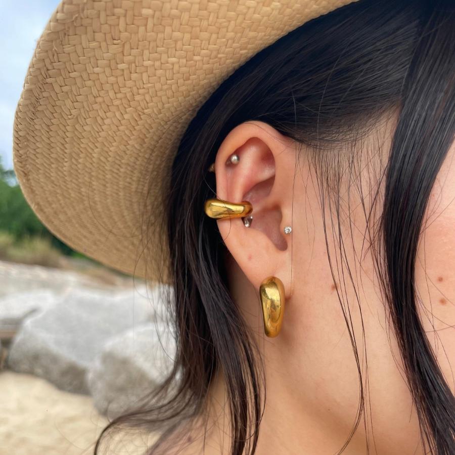 Woman in Cory 18K Gold Plated Cuff