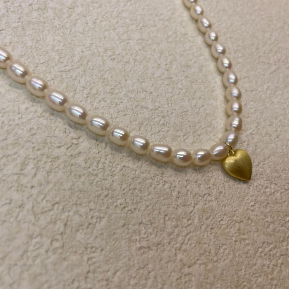 Dane Heart shape Pendant with freshwater pearl necklace_2