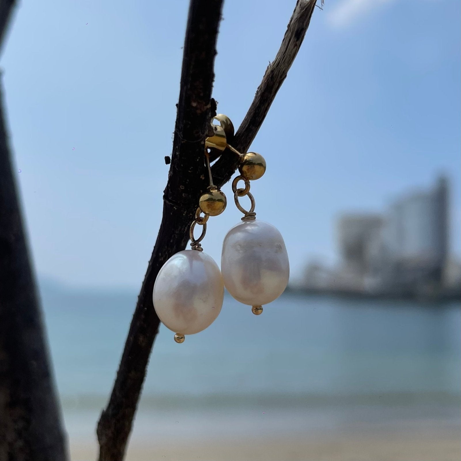 Details of Alyssa Freshwater Baroque Pearl Stud Earrings