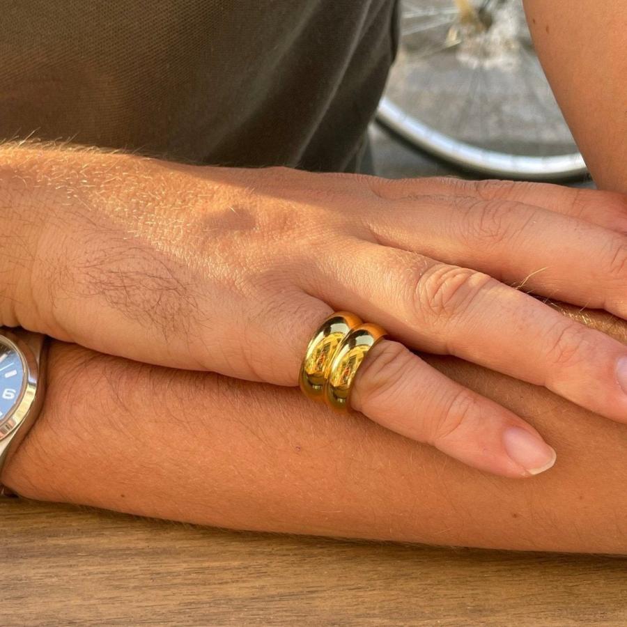 double layer chunky gold ring