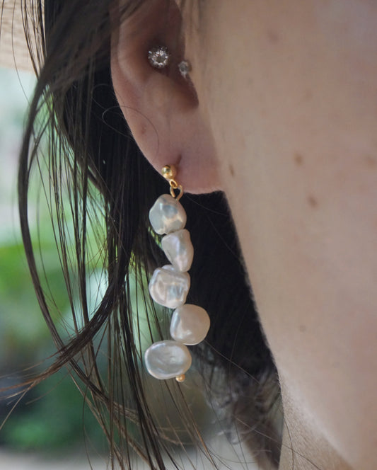 Freshwater Keish Pearl Dangle Earrings, bridal jewellery