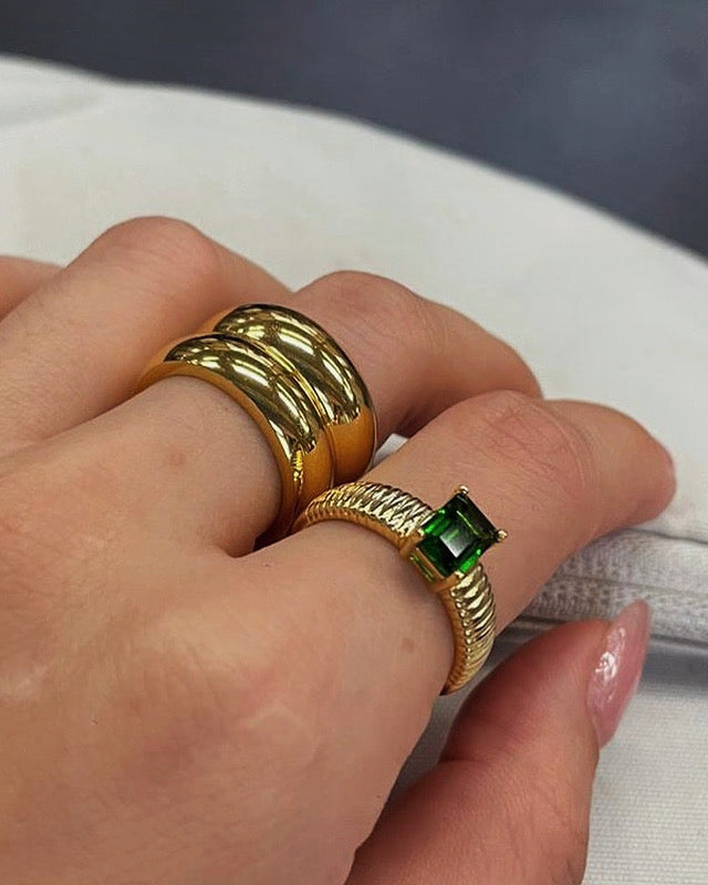 Green Tourmaline Sterling Silver Ring