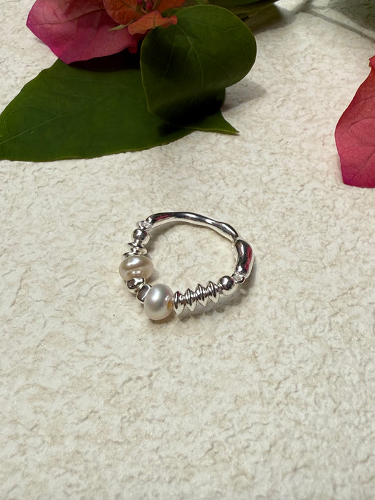 Elrida Freshwater Pearl With Sterling Silver Ring