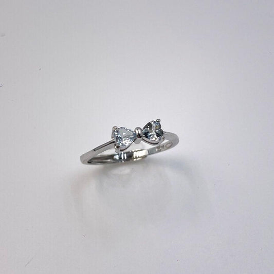 Little Bow Aquamarine Silver Ring