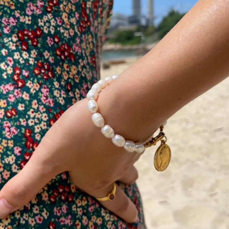 Model in Thea Freshwater Pearl Bracelet