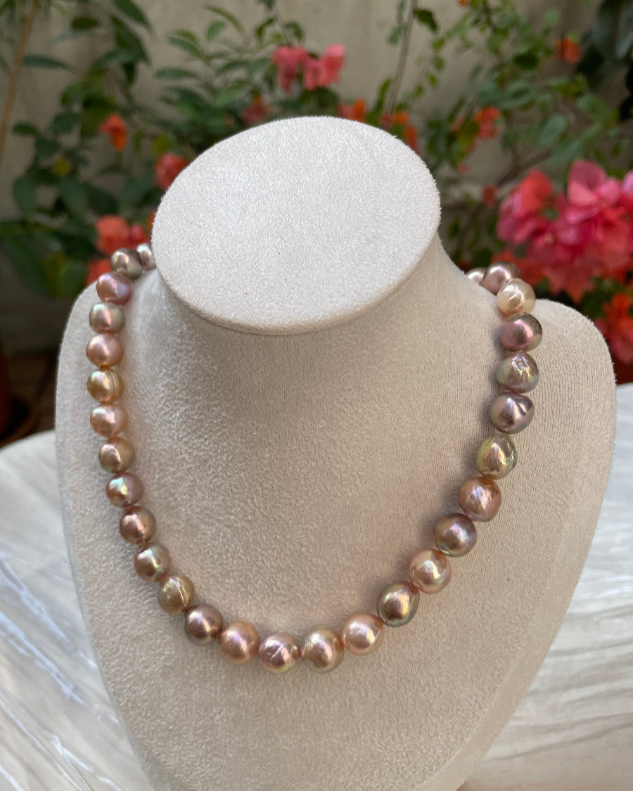 17 inches multicolor freshwater baroque pearl necklace