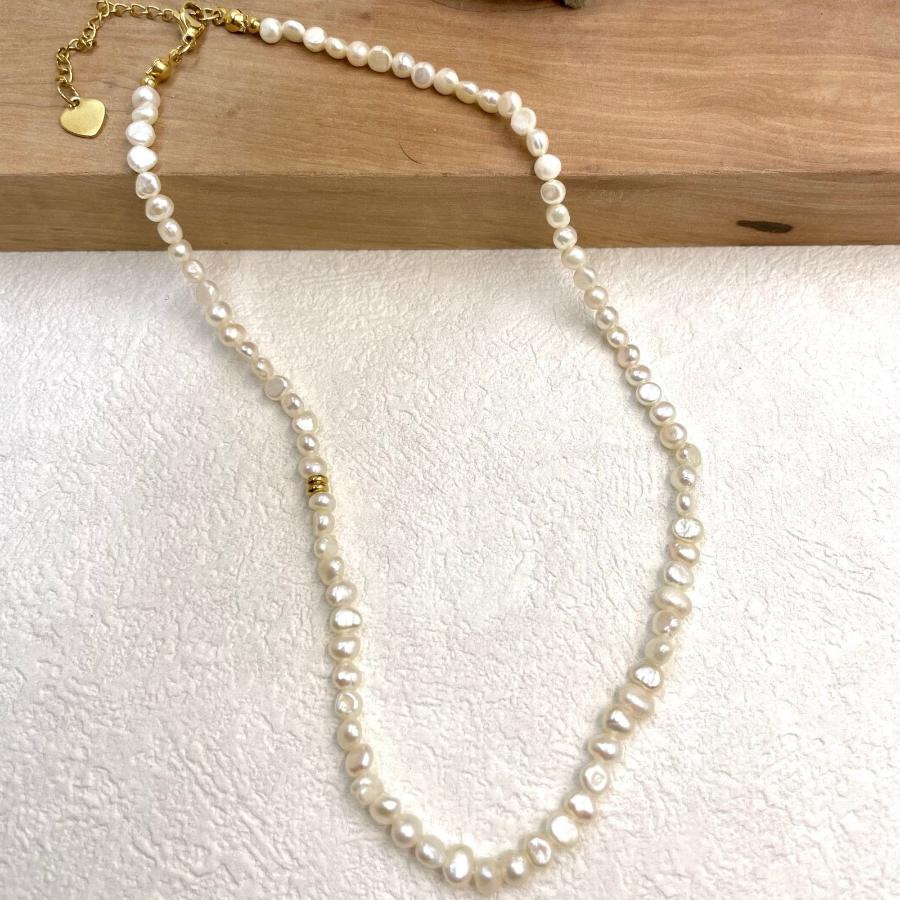 18k gold plated baroque pearl choker