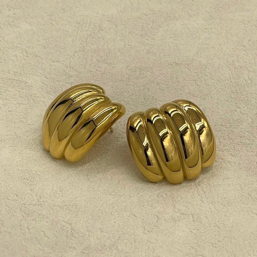 Product detail of Callie Bold Statement Gold Studs- 18K Gold Plated