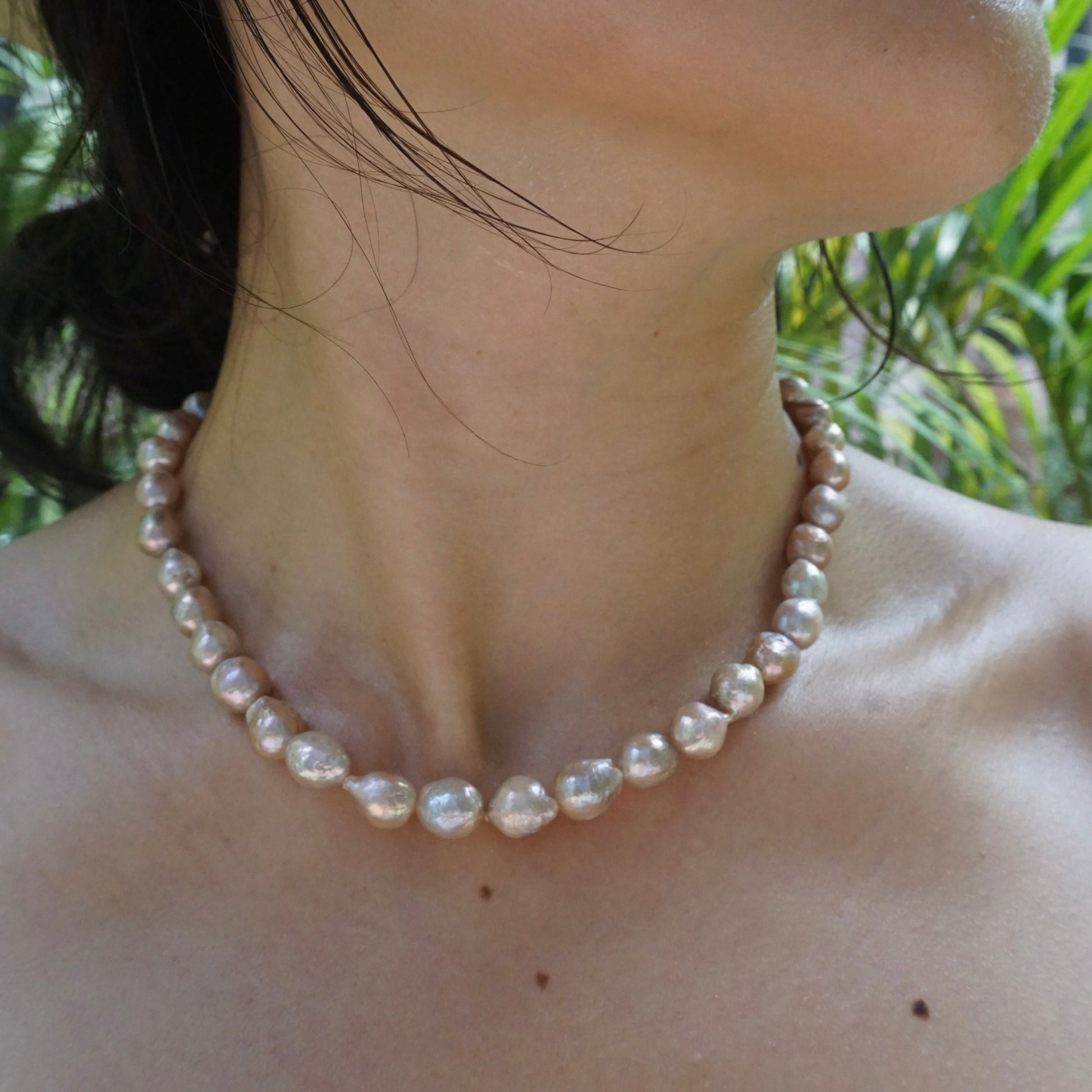 10mm freshwater baroque pearl necklace
