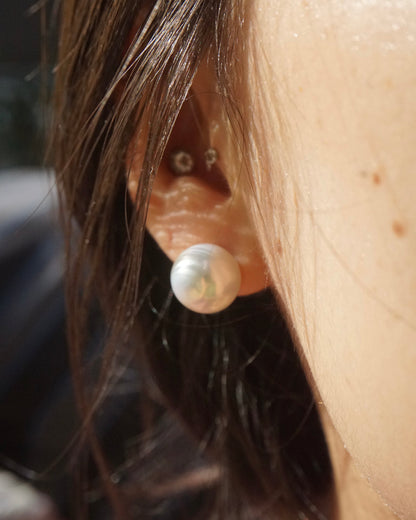 11mm Large White Pearl Studs