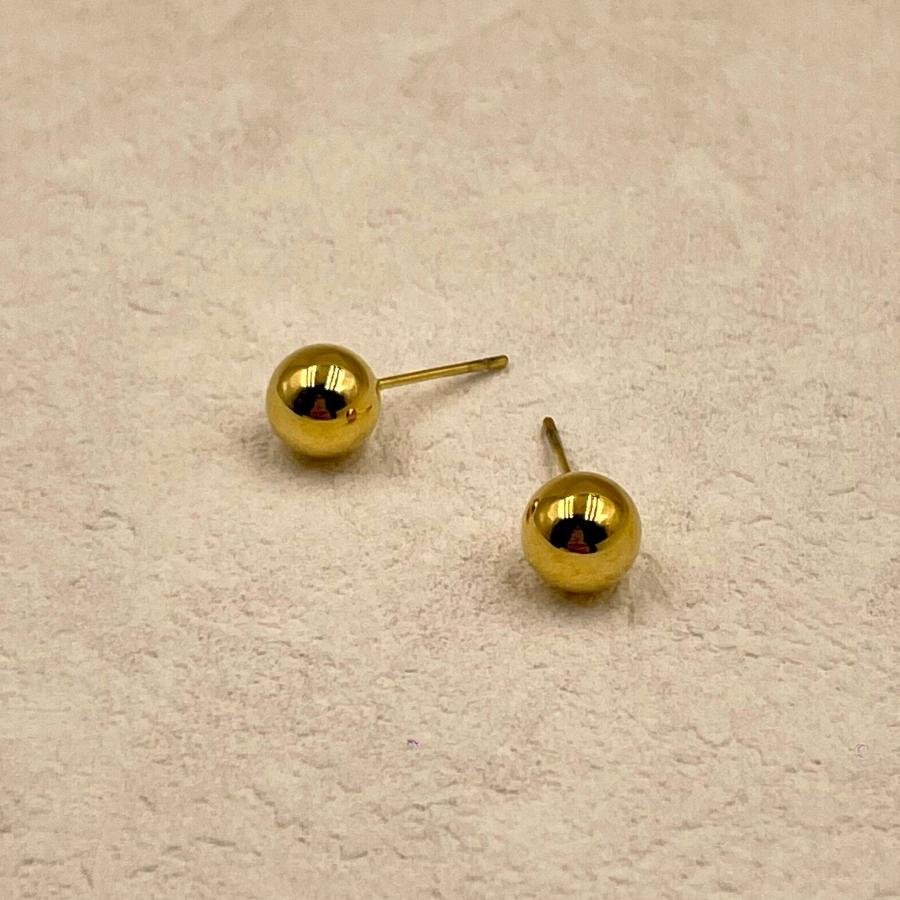 18k gold plated gold ball stud earrings