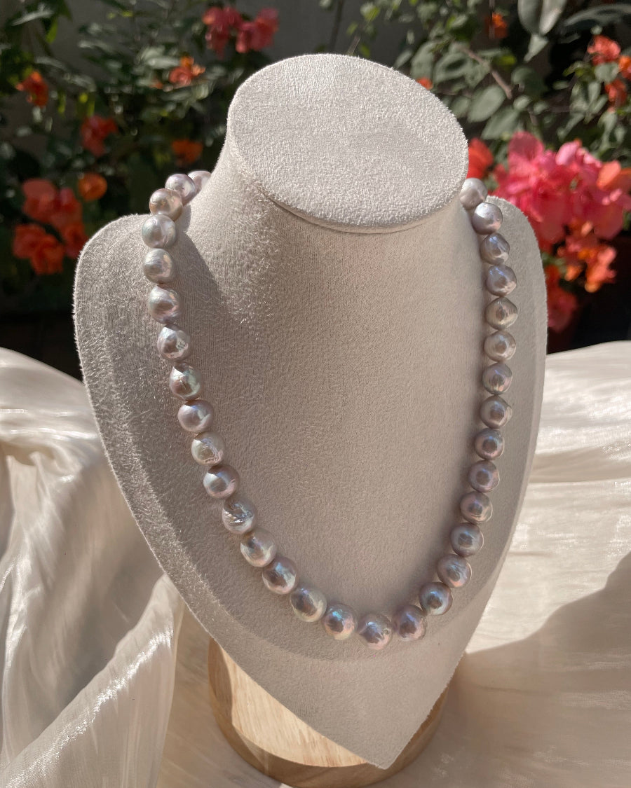 9-10mm Freshwater Baroque mermaid pearl necklace