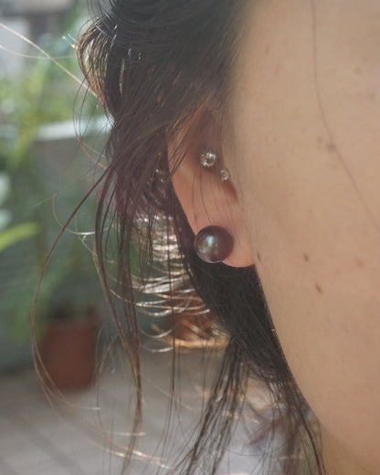 9-10mm Tahitian Black Pearl Studs