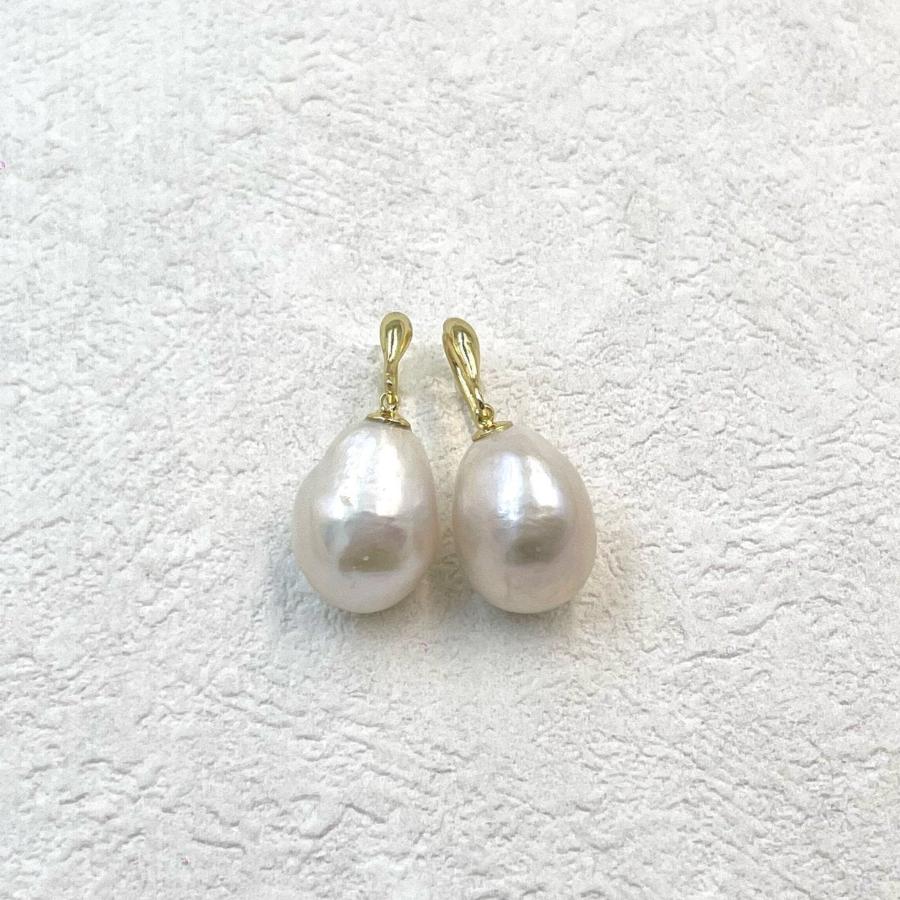 Water-drop Shape Freshwater Pearl Fish Hook Earrings