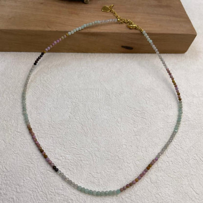 Green and Purple Beads Necklace 