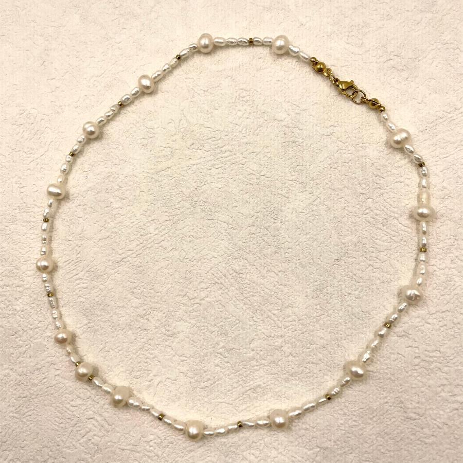 Baroque Pearl Choker with Gold Beads