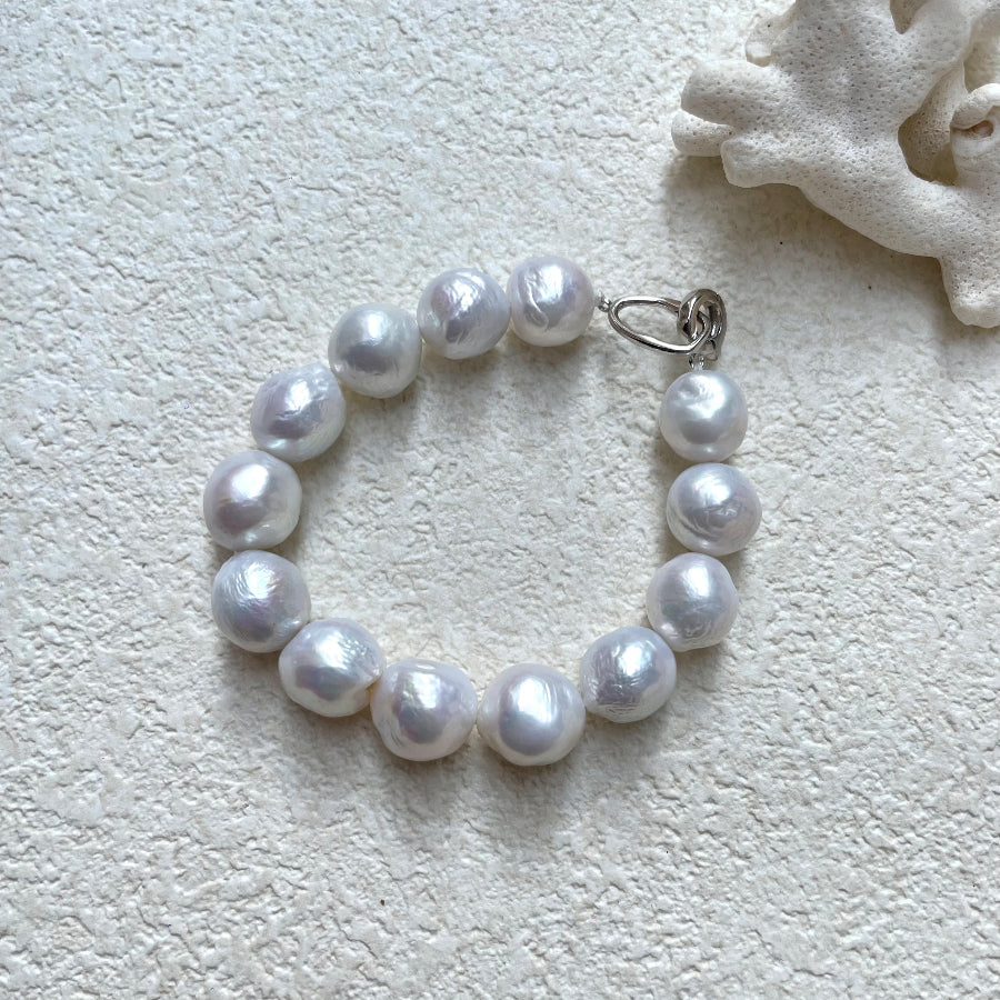 Baroque pearl necklace sterling silver