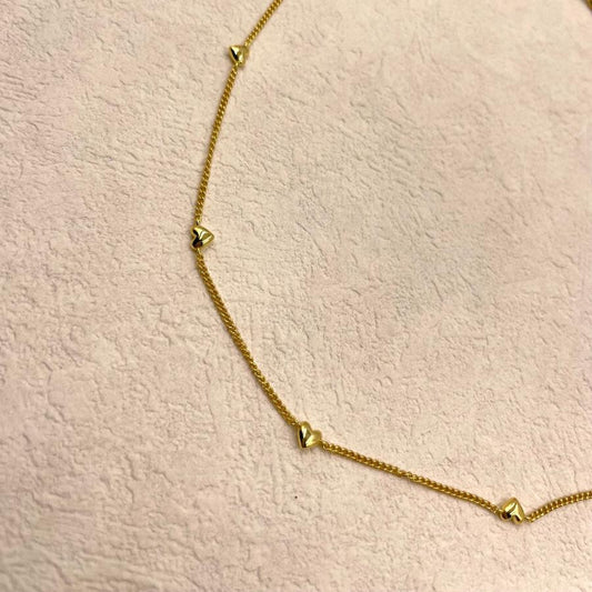 18k Gold Plated Necklace with Heart Shape