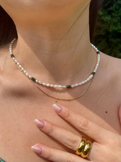 Model in Bougainva Pearl Necklace - Freshwater Pearl