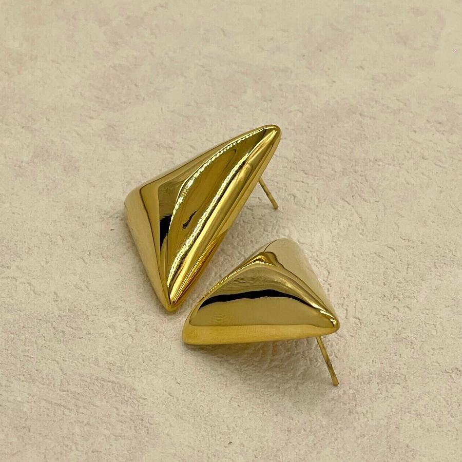 Chunky Gold Triangle Stud