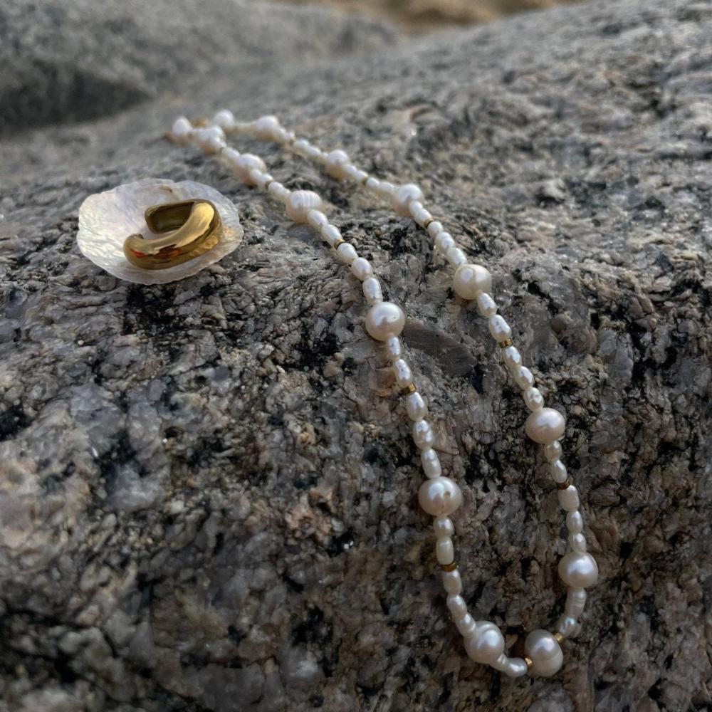 Details of flower freshwater pearl necklace_2, for men and woment