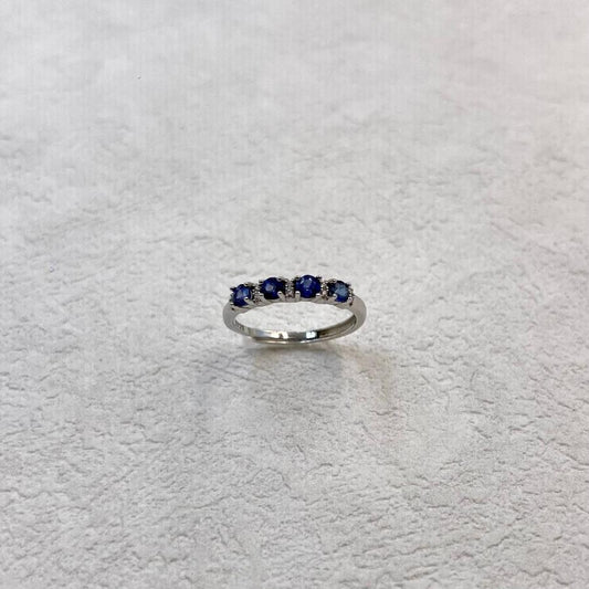 Vermeil Eternity Gemstone Ring - Blue Ring