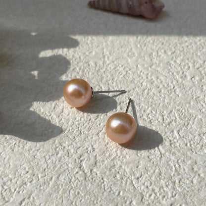 Freshwater Reddish Pearl Studs