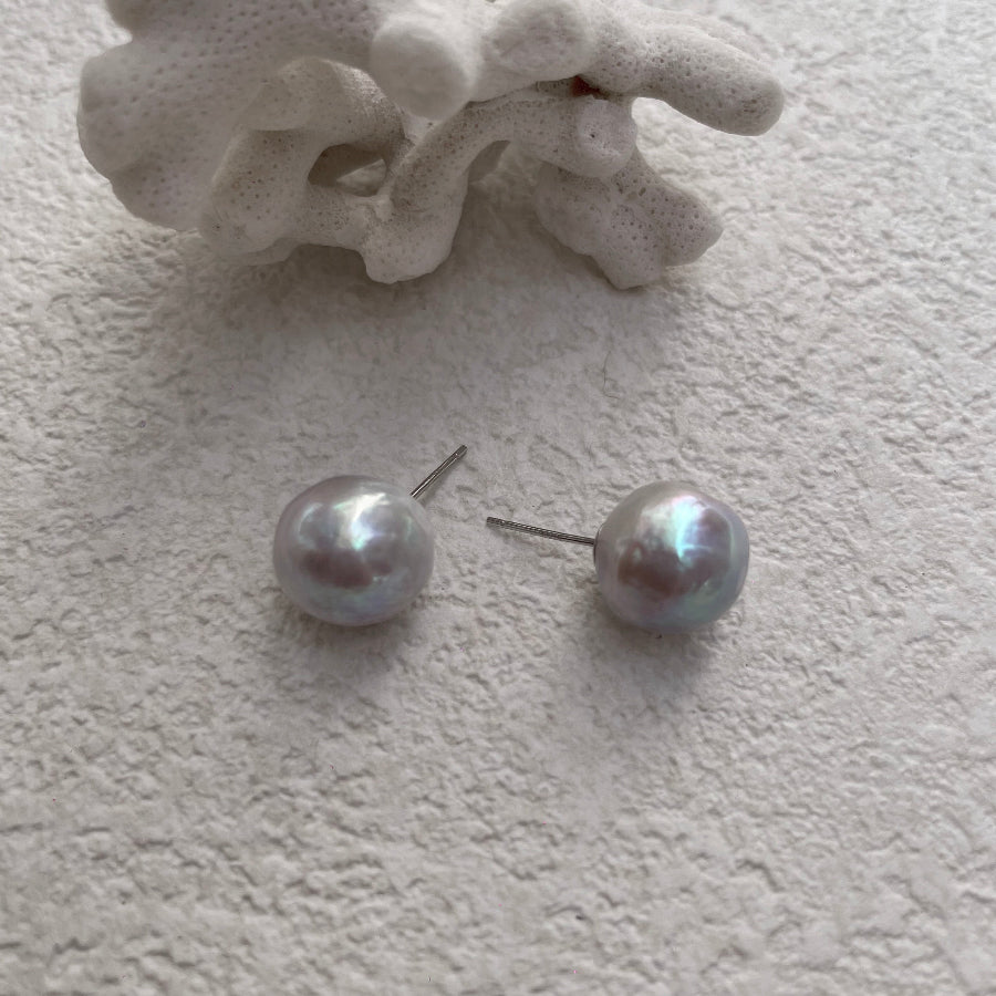 Large Blue and purple Pearl Studs