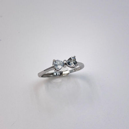 Little Bow Aquamarine Silver Ring