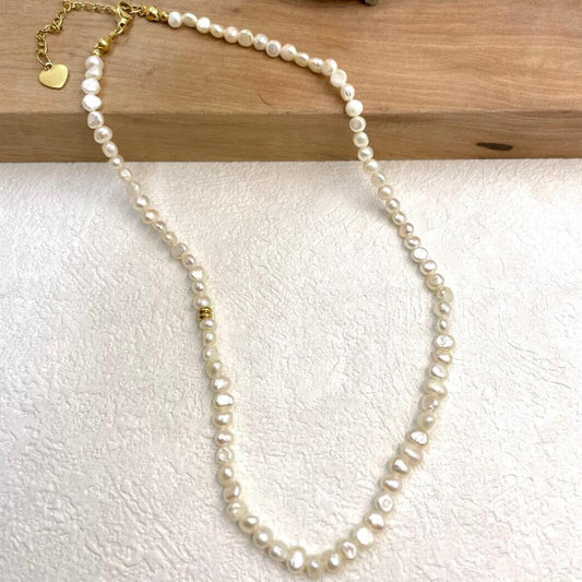 18k gold plated baroque pearl choker 