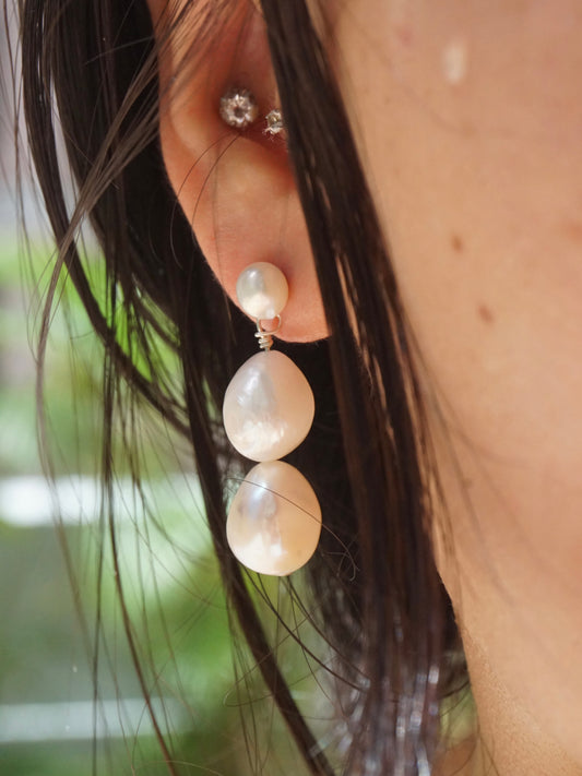 Three Big Freshwater Pearl Dangles 