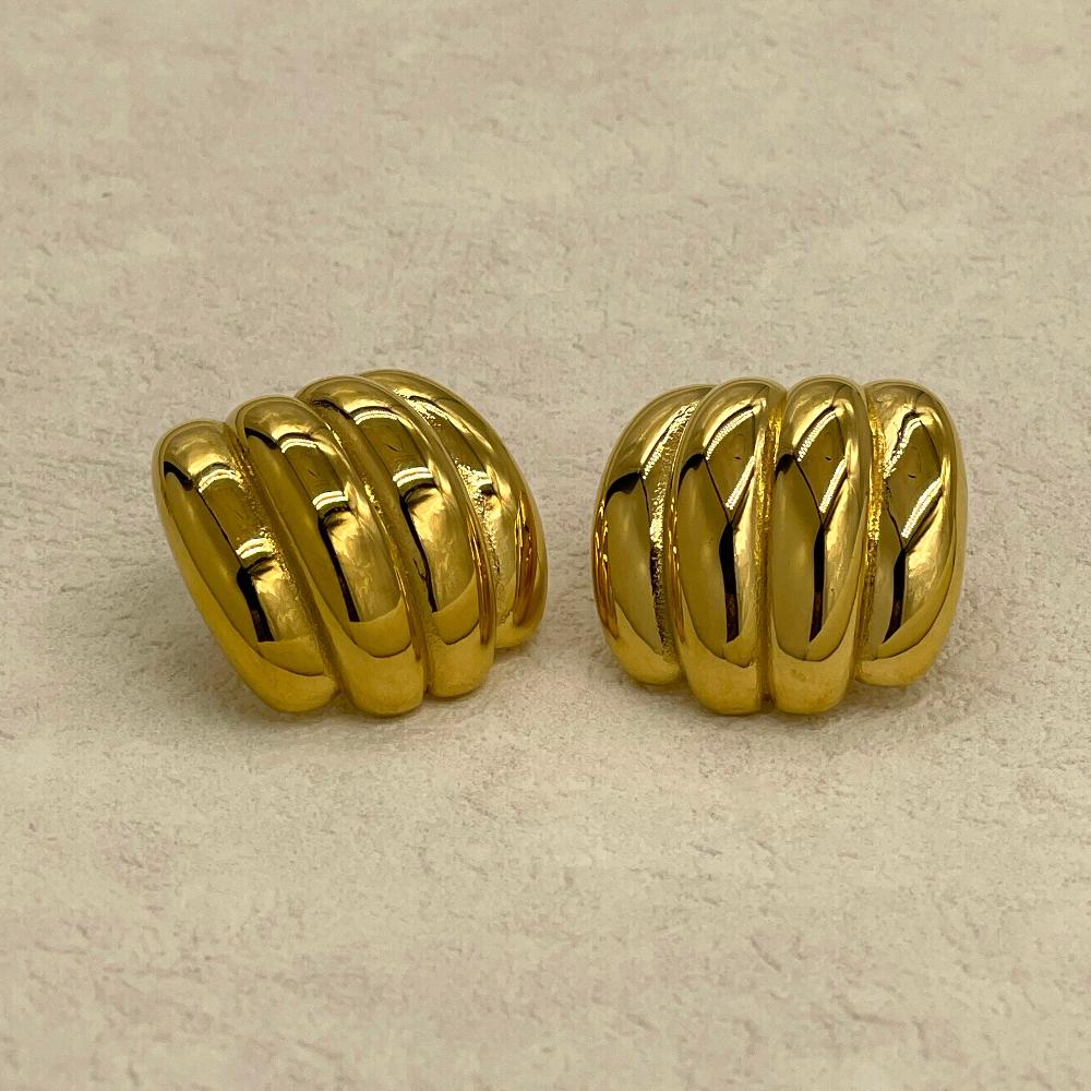 big gold stud earrings