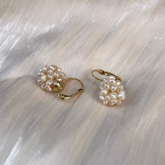 crowded mini pearl drop earrings